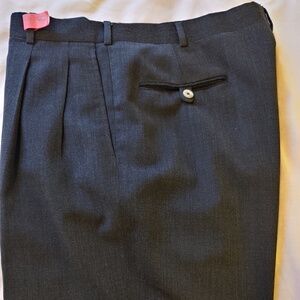 Wool Pleated/Cuffed Slacks